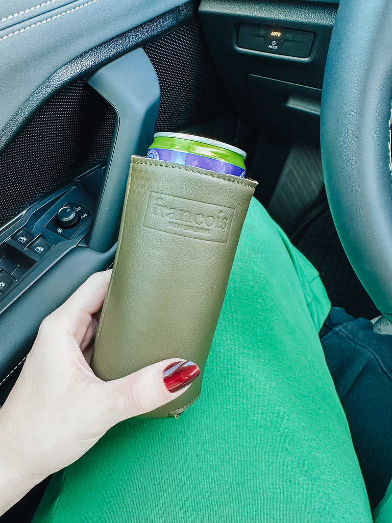 Kayleigh Slim Can Coozie - Olive - Francois New Orleans