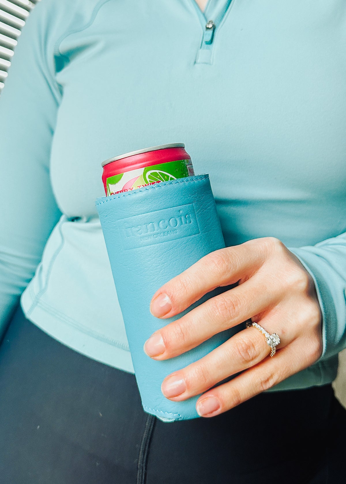 Kayleigh 12oz Slim Can Coozie - Francois New Orleans - Sky Blue