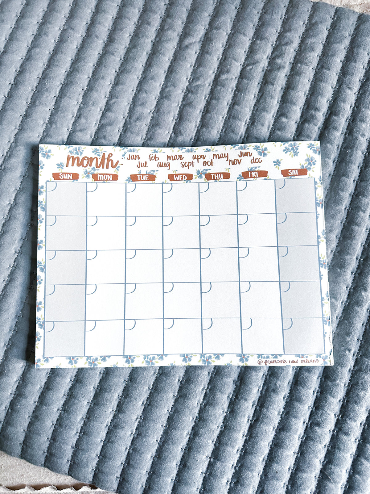 Floral Monthly Planner - Francois New Orleans