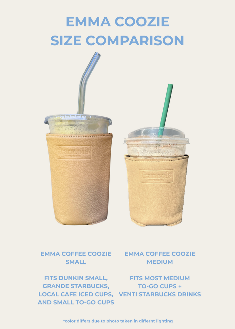 Emma Coffee Coozie Size Comparison - Francois New Orleans
